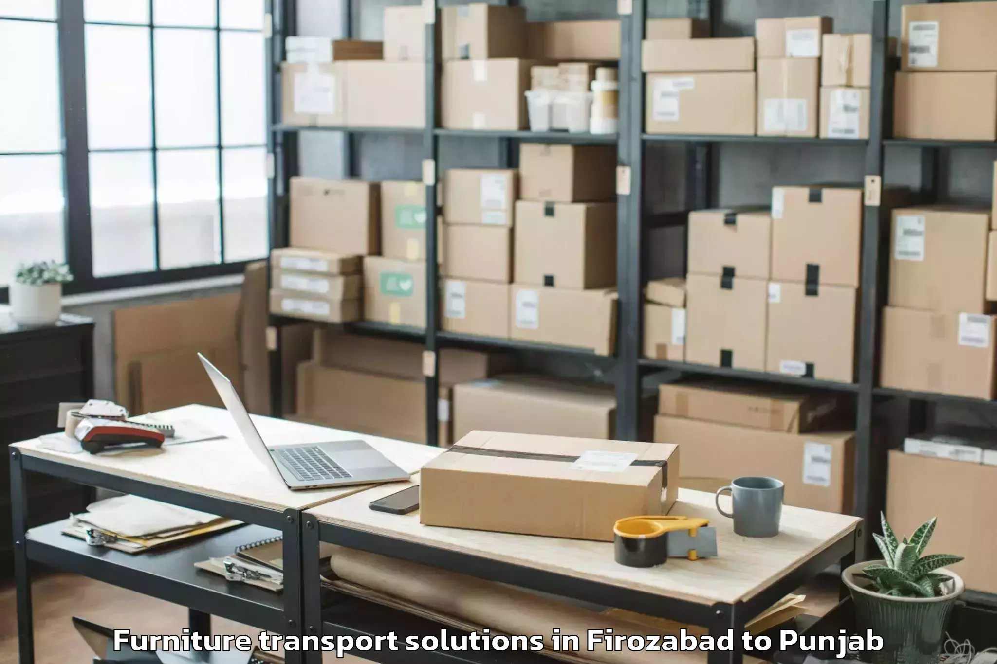 Easy Firozabad to Khamanon Furniture Transport Solutions Booking